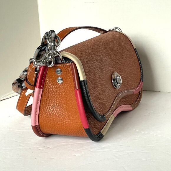 Coach Wavy Dinky Bag Coachtopia Brown Leather CK540 Rainbow Crossbody - Picture 5 of 13